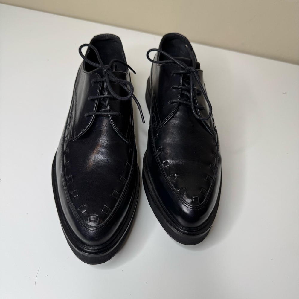 ALL SAINTS Black Topper Pointed Toe Derby Dress Shoes Mens eu 46 NWOT - Picture 3 of 15